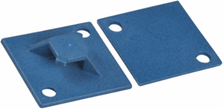 4-Way Detectable Mounting Base 1.1 Inch x 1.1 Inch, Blue Nylon 6.6