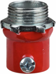 1/2 Inch Insulated Steel EMT Set Screw Connector, Red