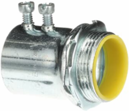 Insulated Set Screw Connector 1-1/4 Inch for EMT Conduit, Zinc Plated Steel