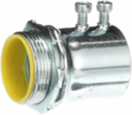 Insulated Set Screw Connector 1-1/4 Inch for EMT Conduit, Zinc Plated Steel