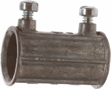 1 Inch Set Screw Coupling, EMT Conduit, Zinc Die Cast, 2 Inch Length