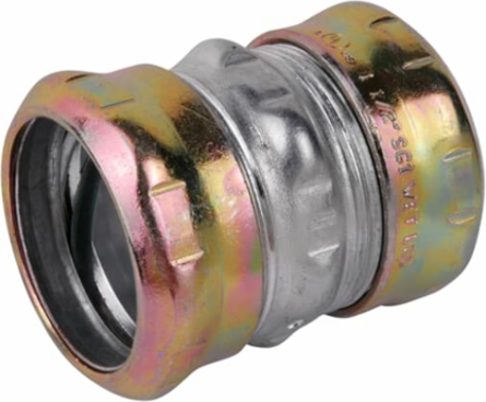 Raintight EMT Compression Coupling 1-1/2 Inch Zinc Plated Steel