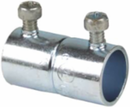 1 Inch Set Screw Coupling, Zinc Plated Steel, 2.125 Inch Long