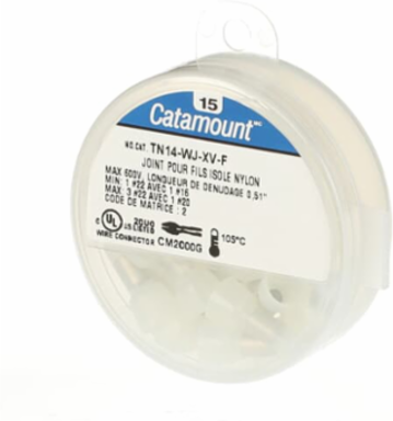 Nylon Insulated Wire Joint 16-14 AWG, Blue, Strip Length .51 Inch