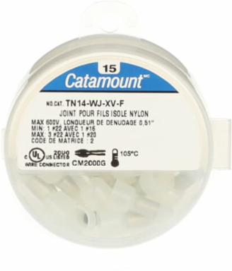 Nylon Insulated Wire Joint 16-14 AWG, Blue, Strip Length .51 Inch