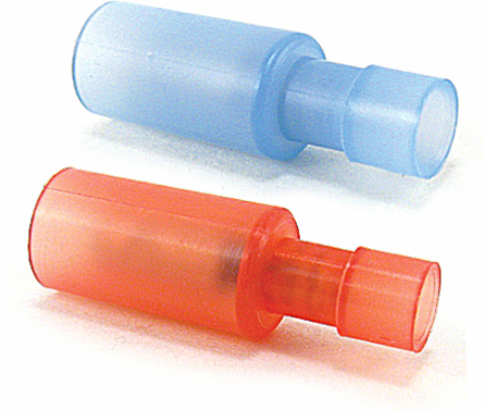 Fully Insulated Nylon Male Bullet Disconnects for 22-16 AWG, Red