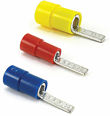 Insulated Vinyl Blade Terminal, 12-10 Wire Size, 600V Rating, Yellow