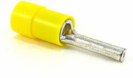 Insulated Vinyl Pin Terminal, 12-10 AWG, Yellow, 600V