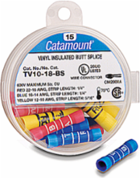 Insulated Vinyl Butt Splice Kit, Wire Range 22-16 to 12-10, 600V
