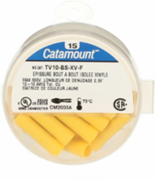 Vinyl Insulated Butt Splice, 12-10 AWG, Yellow, 600 V