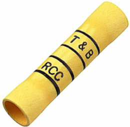 Insulated Vinyl Butt Splice 12-10 AWG, Yellow, 600V, Copper, PVC