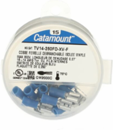 Vinyl Insulated Female Disconnect 16-14 AWG, Blue, Tab Size .250 Inch