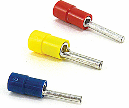 Insulated Vinyl Pin Terminal 22-16 AWG, Red, 600V