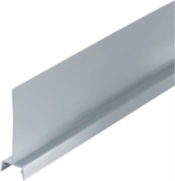1-1/2 Inch High Gray Solid Wall Divider, Rigid PVC, 20 - 6 Foot Lengths