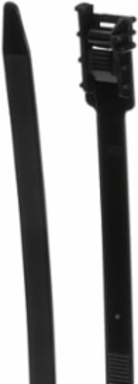 Releasable Lashing Cable Tie, 19 Inch, 200 lb Tensile Strength, Black Nylon