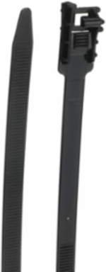 Releasable Lashing Cable Tie, 19 Inch, 200 lb Tensile Strength, Black Nylon