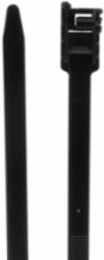 Releasable Lashing Cable Tie, 19 Inch, 200 lb Tensile Strength, Black Nylon