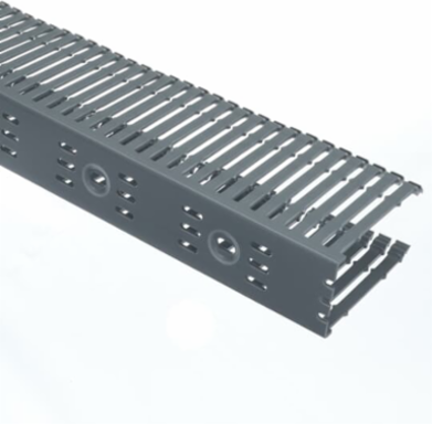 2 Inch x 4 Inch Gray Narrow Slot Wiring Duct, PVC Material