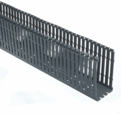 2 Inch x 4 Inch Gray Narrow Slot Wiring Duct, PVC Material