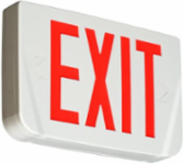 Emergency LED Exit Sign, 12-7/8 Inch x 9 Inch, Red Legend, Universal Mount