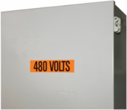 VNYL MARKER-1-1/8X4-1/2 L460 VOLTS