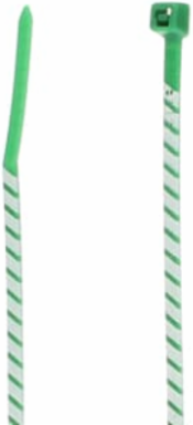 CBL TIE 18LB 4IN GREEN/WHITE STRIP