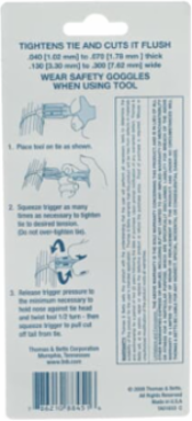 LT DUTY TOOL, NYL CBLETIES 50-120LB