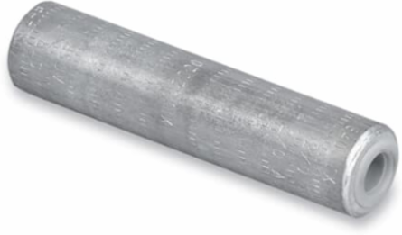 Uninsulated Aluminum Compression Splice 350 Red, 4 Inch Long, 2 Conductors