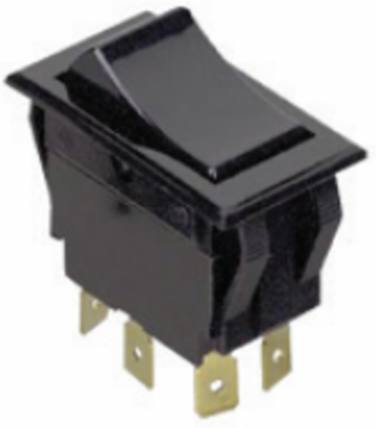 SWITCH ROCKER ON OFF ON DPDT QUICK CONNE
