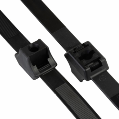 CABLE TIE 19.5" 150LB DUAL CLAMP BLK 10PK