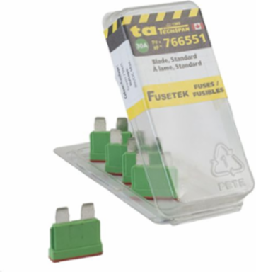 FUSE BLD STD 30A GREEN 80VDC 5PK