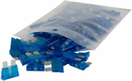 FUSE BLADE LED STANDARD 15AMP BLUE 100PK