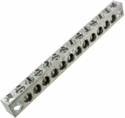 ALUMINUM NEUTRAL BAR, TIN PLATED, 14-4 A