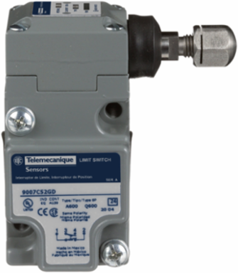 NEMA limit switch, 9007C, heavy duty, compact, steel spring return side plunger, adjustable, 10A, 600V, 1NO/1NC, NEMA 4