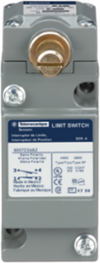 limit switch, 9007C, full body, rotary lever arm head, low differential pretravel, spring return, 1 NO and 1 NC, NEMA 13