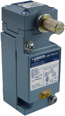 limit switch, 9007C, full body, rotary lever arm, standard pretravel, spring return, 1 NO and 1 NC, NEMA 4 and 13