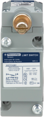 limit switch, 9007C, full body, rotary lever arm, standard pretravel, spring return, 1 NO and 1 NC, NEMA 4 and 13