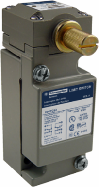 Limit switch, 9007, 9007C 2 NO/NC, rotary head, CW+CCW, low differential