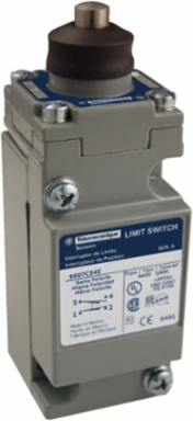 NEMA limit switch, 9007C, heavy duty, standard, steel spring return top plunger, 10A, 600V, 2NO/2NC, NEMA 4, 6P, 12, 13