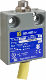 Limit switch, 9007MS, miniature, top plunger, 10A at 240VAC, 1NO/1NC, 18 feet of cable, NEMA 4, 6, 6P, 12, 13