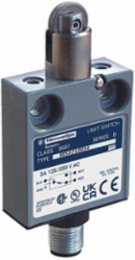 Limit switch 9007 MS/ML, parallel roller plunger, 240 VAC, 10 A, option version, IP67 conforming to IEC 60529, terminals description ISO n°1 (1)gnd (2-4)NO (3-4)NC