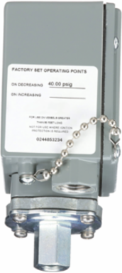 industrial pressure switch, 9012G, adjustable scale, 2 thresholds, 1.5 to 75 psig