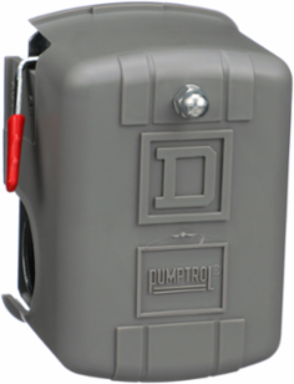 Square D Pumptrol, air compressor switch 9013FH, fixed differential, Off at 135 PSI, high hp