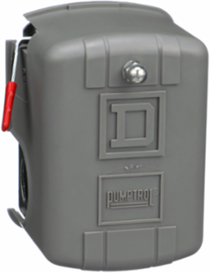 Square D Pumptrol, air compressor switch 9013FH, fixed differential, Off at 125 PSI, high hp