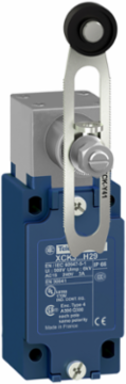 Limit switch, XC Standard, XCKJ, thermoplastic plastic roller lever var. length, 1NC+1 NO, snap, Pg13