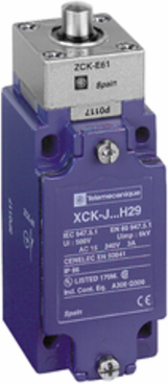 Limit switch, XC Standard, XCKJ, metal end plunger, 1NC+1 NO, snap action, Pg13