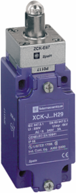 Limit switch, XC Standard, XCKJ, steel roller plunger reinforced, 1NC+1 NO, snap, Pg13