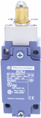 Limit switch, XC Standard, XCKJ, steel roller plunger reinforced, 1NC+1 NO, snap, M20