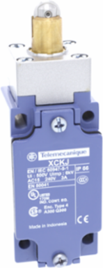 Limit switch, XC Standard, XCKJ, steel roller plunger reinforced, 1NC+1 NO, snap, 1/2NPT