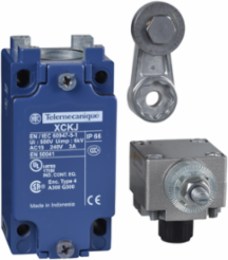 Limit switch, XC Standard, XCKJ, thermoplastic roller lever, 1NC+1 NO, slow break, Pg13